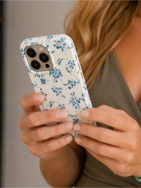 French Blue Floral MagSafe Velvet Caviar iPhone 15 Pro Case